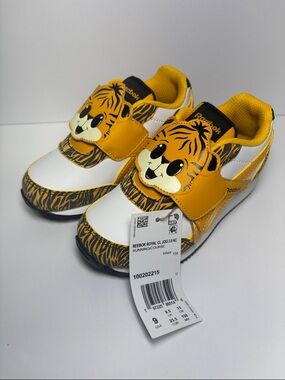 Reebok Royal CL Jog 2.0 Kids' Yellow & White Tiger Face Sneakers